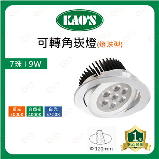(A Light)附發票 KAOS LED 可轉角崁燈 
